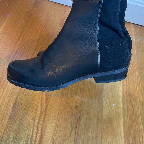 Stuart Weitzman 5050 Black Leather Elastic Back Round Toe Tall Boots EU35.5 US5 - Picture 9 of 14